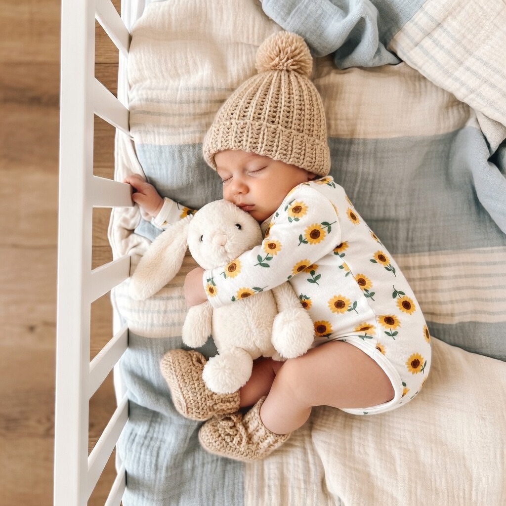 婴童爬服与柔和居家陈列场景